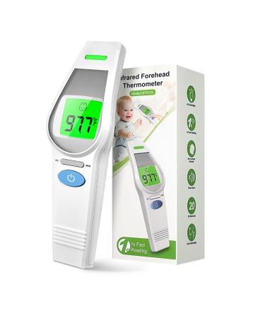 Forehead Thermometer for Kids Adults HOLFENRY Non Contact Infrared Thermometer with LCD Display Digital Baby Thermometers Body Temperature Thermometer Monitor Forehead Ear Food and Enviorment White