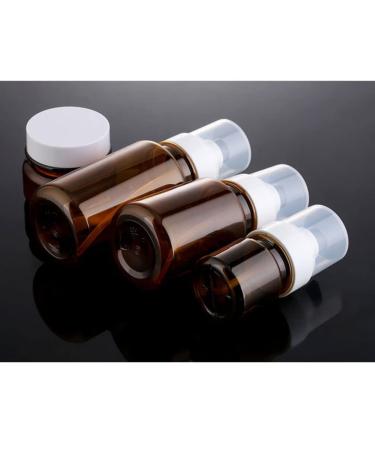 Minkissy 5-Piece Refillable Amber Pump Bottle Set | Perfect for Cream Essential Oils & Soap | Small Travel Containers for Lottery & More - Buy Online on GoSupps.com