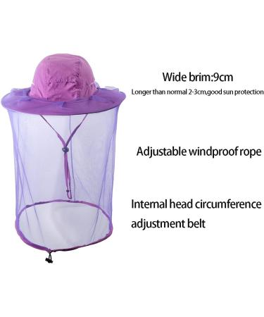 ZffXH Head Net Safari Hat with Mosquito Netting Mesh - Purple [For Men & Women] - Buy Online on GoSupps.com