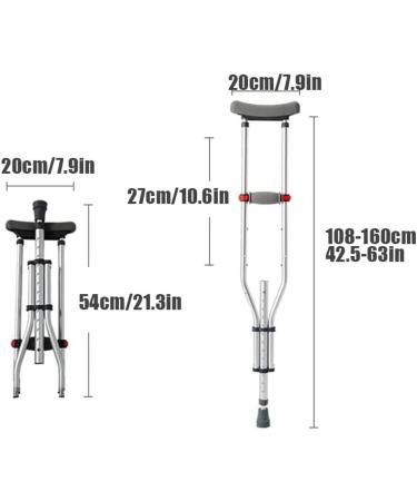 Adult Crutches Adult Armpit Crutches Light Aluminum Folding Crutches Button Height Adjustment Non-Slip Crutches for The Elderly with Walkers Convenient Independence - Buy Online on GoSupps.com