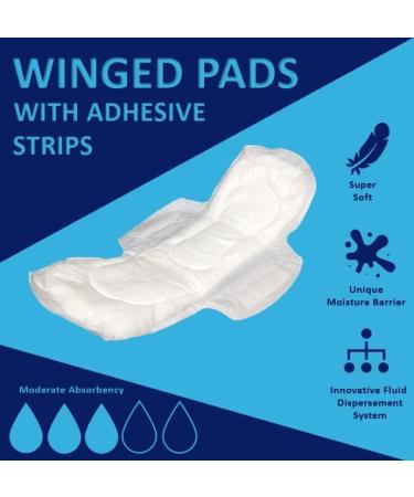 Winged Maternity Peri Pads Pack of 32 - Large Postpartum Flow Pads with Wings - Ultra Soft Disposable Nursing Pads for New Moms - Vakly Postpartum Guide Included - Buy Online on GoSupps.com
