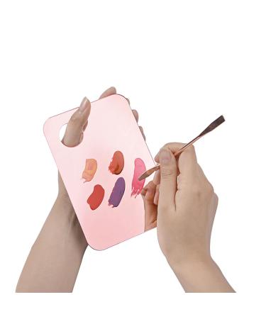 4 Pcs Makeup Mixing Tray & Spatula Set - Foundation & Lipstick Palette for Beauty Salon - Pink & Transparent - Buy Online on GoSupps.com