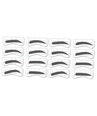 FOMIYES 64 Pairs 8 Eyebrow Shaping Tools Kits Molds Eyebrow Card Eyebrow Stickers Conjoined Eyebrow Powder