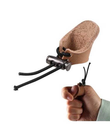 Huntingdoor Archery Thumb Ring Mongolian Leather Thumb Guard Finger Protector Adjustable Thickened Shooting Glove for Horse Bow Recurve Bow