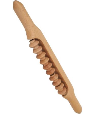 Wood Lymphatic Massage Roll Rod | Myofascial Relief & Gastro-Cellulite Massager | 10-Wheel Body Massage Tool for Optimal Wellness - Buy Online on GoSupps.com