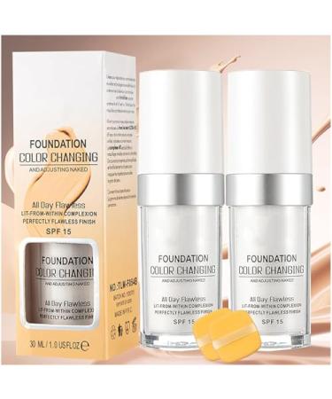 Golden Blue Foundation Golden Blue Foundation Makeup 4 In 1 Foundation Liquid Hydrating Medium Full Coverage Foundation with Spf 50+ Mercy Blue Foundation (2PCS)