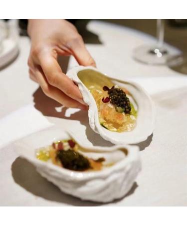 Fruit Bowl Snack Containers Ceramic Oyster Plate Tableware Hotel Restaurant White Creative Plate Sushi Plate Creative Dipping Dish Breakfast Bowls - Buy Online on GoSupps.com