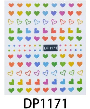Hot Nail Art Decorations DIY Manicure Nail Stickers Self Adhesive Decals 3D Colorful Heart Love(DP1175) - Buy Online on GoSupps.com
