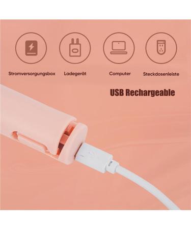 Jocelynnae Ceramic Mini Hair Curler Mini Dual-Purpose Curling Iron Travel Curling Iron USB Rechargeable Curling Wand 2-in-1 Mini Curling Wand for Men and Women (Phink) - Buy Online on GoSupps.com