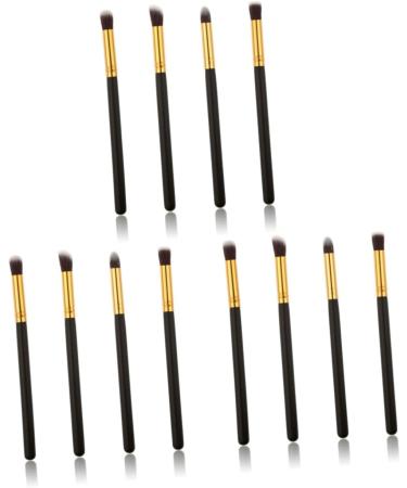 Hemoton 12 Pcs Eye Make-up Brush Kit Eyeshadow Professional Cream Eyeshadow Glitter Makeup Brushes Eyeliner mediumx3pcs Black+goldx3pcs - Buy Online on GoSupps.com
