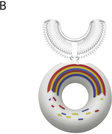 Dental Care Brush Non-Allergic Unisex Cartoon Dinosaur/Donut Design Oral Brush for Bathroom White A - Buy Online on GoSupps.com