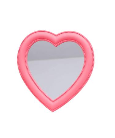 BinaryABC Heart Makeup Mirror Cosmetic Mirror Wall Desktop Mirror Bedroom Mirror Valentines Day Gift(Pink)