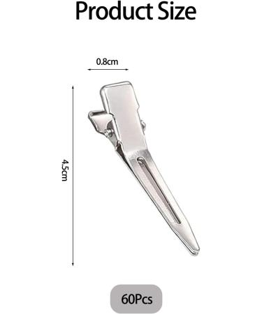 JEKUGOT 60 Pieces Metal Duck Billed Hair Clips Silver Hairdressing Single Prong Curl Clips with Storage Box Alligator Clips Hair Pins for DIY Making Hair Bows Hair Accessory Hair Extensions - Buy Online on GoSupps.com