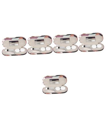 Partykindom 5 sets dual purpose glasses case and glasses case double-sided contact lens-etui holder travel glasses container sunglasses Double-layer plastic