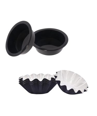 Inrorans black 2 pieces of silicone wax heat inserts + 4 pieces of paper wax cups reusable and practical replacement wax warmer suitable for most oil burners made of metal and ceramic