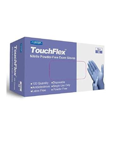 TouchFlex Nitrile Exam Gloves Chemo-Rated 4.5 Mil Powder Free and Latex Free Violet Medium 100/Box