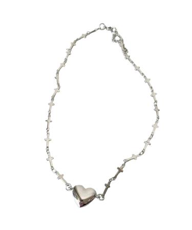 Oralgo's unique cross-necklace crucifix chain pendant necklace gothic style collarbone chain heart trailer accessory jewelry metal