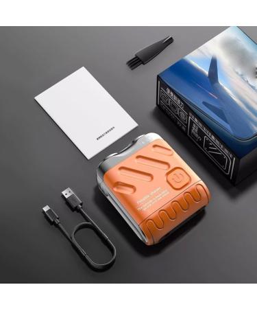 Mini Electric Explosive Shaver Portable Electric Shaver for Men Rechargeable Dual Blade Razor Waterproof USB Fast Charging Compact Travel Size Cordless Face Shaver with LED Power Display (Orange) - Buy Online on GoSupps.com
