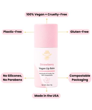 Buy Vegan Strawberry Scented Lip Balm 2 Pack | Organic Cruelty-Free Eco-Friendly - Artfully Crafted in the USA - Buy Online on GoSupps.com