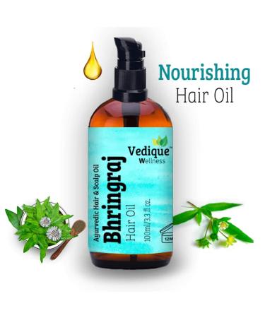VEDIQUE Remedies Bhringraj Hair Oil 500ml - Ayurvedic Hair Growth & Nourishing Treatment | All Natural Scalp Care - Buy Online on GoSupps.com