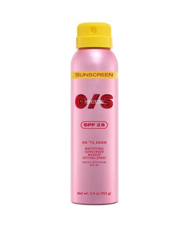 O/S P4trick St4rrr On 'Til Dawn Mattifying Sunscreen Makeup Setting Spray SPF 28 Matte finish - Standard size 3.6 oz/142 mL
