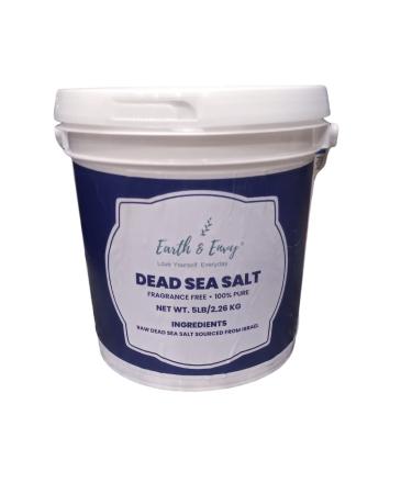 Earth & Envy Dead Sea Salt 5LB Fragrance Free  Medium Fine Grain -Moisturizing & Detoxifying