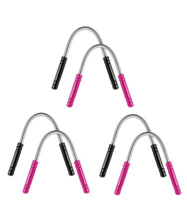 Zhouocea 6Pcs Spring Facial Hair Removers Spring Eyebrow Face Epilators Eyebrow Threading Tools Threading Hair Removals for Women (Black and Pink)
