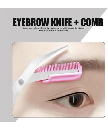 Eyebrow Shaper - Trim Bushy Eyebrows Effortlessly with Scissors & Comb Attachment (PINK) | International Shipping Available - Buy Online on GoSupps.com