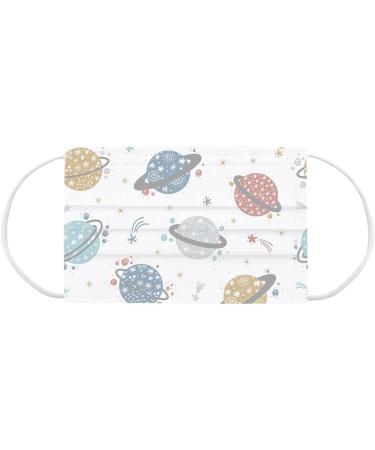 Children's Mask Disposable Face_Masks Industrial 3Ply Ear Loop Cute Printed Outdoor School Protective Breathable Face Cover White-1 50pcs - Buy Online on GoSupps.com