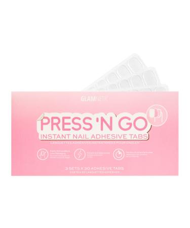 Glamnetic Press 'n Go Instant Nail Adhesive Tabs | Short Term Wear Easily Removable & Less Damaging Customized Fit | 90 Tabs
