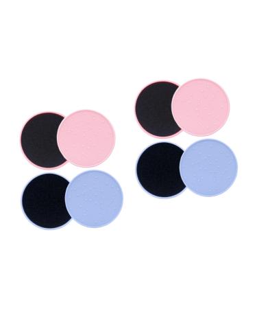 FRCOLOR 4 Pcs Makeup Brush Cleaning Eyeshadow Brush Cleaner Mat Keychain Comb Silicone Makeup Sponge Cosmetic 8x8cmx2pcs Assorted Colorx2pcs