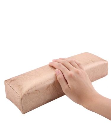 Nail type hand pillow cushion strip leather nail art pillow manicure soft sponge handlebars pillow holder salon nail armring pillows nail tools (gold)