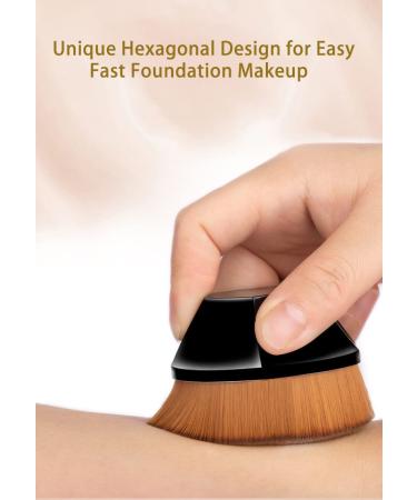 Foundation Makeup Brush for Blending Liquid Cream | Flawless Cosmetics with Protective Case - Black - Buy Online on GoSupps.com