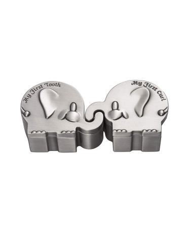 Feyarl First Curl and First Tooth Keepsake Box for Kids Metallic Engraved Elephant Shape (6 x 4 x 3 cm) - Buy Online on GoSupps.com