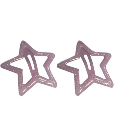 Shining Star Hair Clips Sweet Hollowed Star Snap Hair Clips Hair Clamps Barrettes for Girls Women Cute Headpieces Silver Five Pointed - Buy Online on GoSupps.com