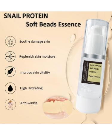 Snail Mucin Serum Snail Protein Soft Beads Essence Facial Firming Anti Wrinkle Serum Deep Face Moisturizer Hydrating Serum for Skin Care Repairing Repairing Essence for Face Soft Skin - Buy Online on GoSupps.com