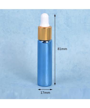 TIANZD 6 Pack 10ml Chrome Blue Dropper Bottles with Glass Pipette - Ideal for Essential Oils & Perfume - Gold Screw Cap - Buy Online on GoSupps.com