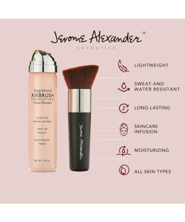 Jerome Alexander MagicMinerals AirBrush Foundation 2pc Set - Light Shade with Kabuki Brush | Anti-Aging Spray Makeup for Smooth Radiant Skin - Buy Online on GoSupps.com