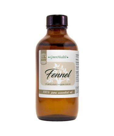 Fennel 4 fl oz (118 ml) Glass Bottle w/Cap 100% Pure Essential Oil GreenHealth