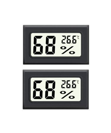 Eachw 2-Pack Hygrometer Gauge Thermometer Indoor/Outdoor Mini Digital Temperature Humidity Meter Tester for Humidifiers Greenhouse Reptile Plans Humidors ( ) (Rectangle-2) - Buy Online on GoSupps.com