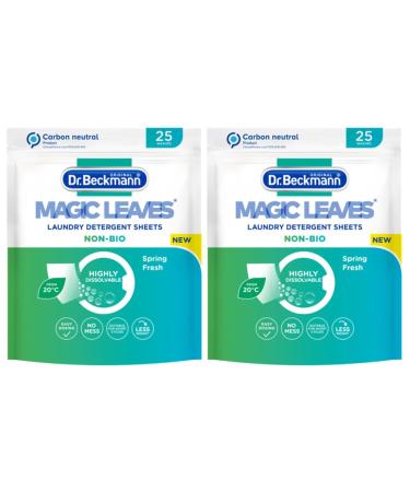 2 x 25Pc Magic NON BIO Leaves Laundry Detergent Washing Machine Hand Wash Sheets Spring Fresh from 20