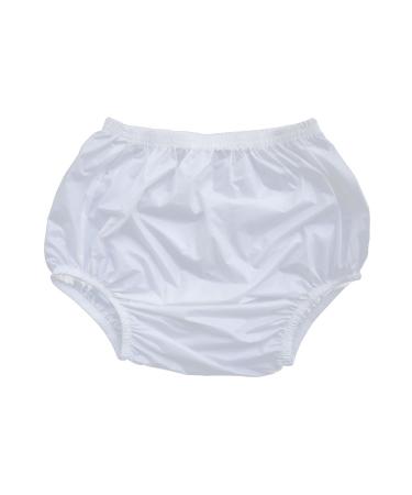 Haian Adult Incontinence Pull-on Plastic Pants PVC Pants 3 Pack (Small, White) Small (Pack of 3)