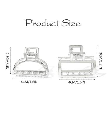Brinie Silver Mini Non-Slip Hair Clips - Set of 2 | Daily & Party Hair Accessories for Women and Girls - Buy Online on GoSupps.com
