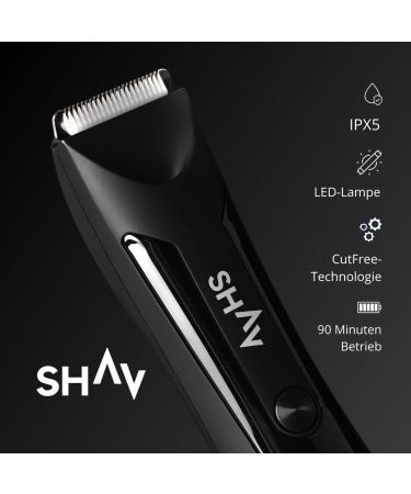 Shav Cutfree Waterproof Electric Trimmer | Men's Intimate & Body Hair Groomer with Changeable Ceramic Blade - Buy Online on GoSupps.com