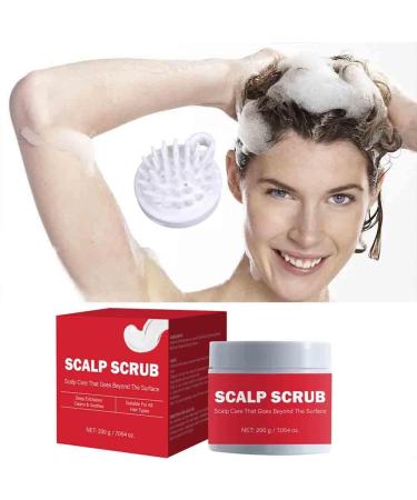 2PCS Exfoliating Scalp Scrub with Scalp Massager Exfoliating Dry Scalp Treatment for Dandruff Build Up Itchy Scalp Oily Hair & Dry Scalp Treatment 7.054OZ 200g