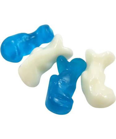 Baby Blue And White Dolphins - 1kg Pouch - Fruit flavour jelly shaped Dolphin Sweets - Gluten Free - Approx. 370 Sweets - Buy Online on GoSupps.com