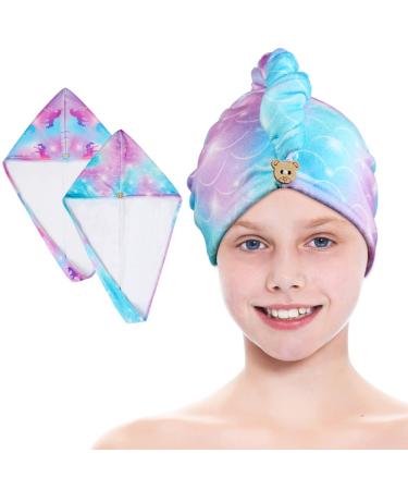 Uraqt Haarurban Microfiber Turban Towels (2 Pack) - Quick-Dry Hair Wraps for All Hair Types - Pink & Blue - Buy Online on GoSupps.com
