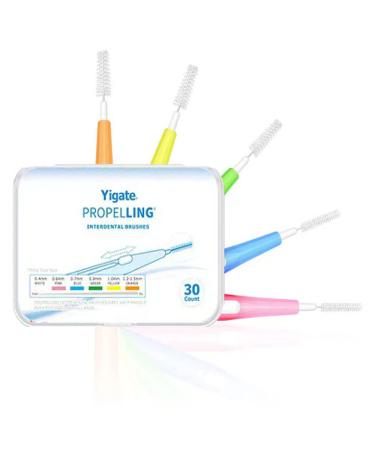 Dzxin interdental brushes 30 pieces with 5 colors 0.6-1.5mm interdental brushes - brushes for interdental rooms interdental Brushes