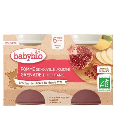 Babybio pomme grenade 2 pots de 130gr