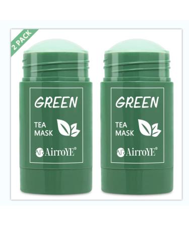 AirroYE Green Tea Mask Stick - Green Tea Cleansing Mask - Green Tea Mask - Natural Ingredients Deep Cleaning Oil Control & Hydrating Effective For All Skin Types (2 PACK)